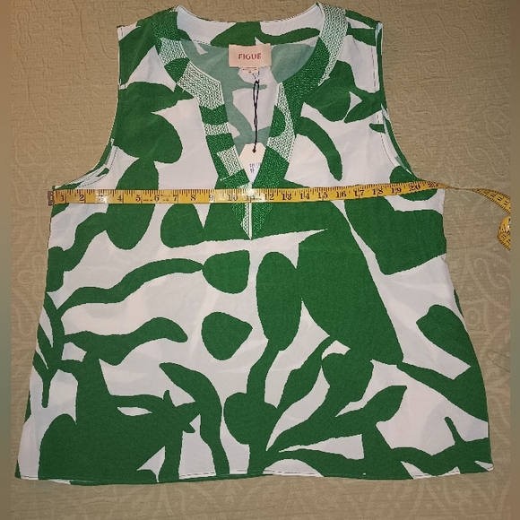 New Figue Green and White Women's Top SZXL - Picture 3 of 6